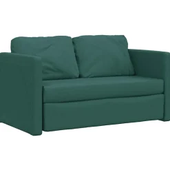 vidaXL Slaapbank vloermodel 2-in-1 112x174x55 cm stof donkergroen