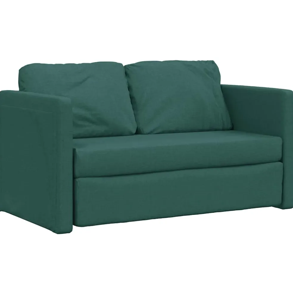 vidaXL Slaapbank vloermodel 2-in-1 112x174x55 cm stof donkergroen