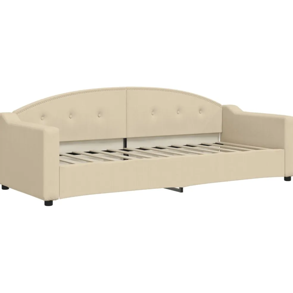 vidaXL Slaapbank 80x200 cm stof crèmekleurig