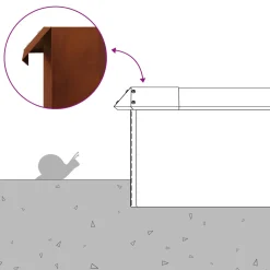 vidaXL Slakkenhekken 8 st 100 x 3,5 x 25 cm weervast staal Roestig