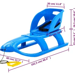 vidaXL Slee met zitje 102,5x40x23 cm polypropeen blauw