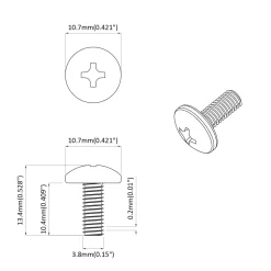 vidaXL Sleeve Schroeven 2 st Zwart M4 x 10 mm Staal