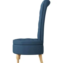 vidaXL Slipper Stoel Blauw 56,5 x 70 x 110 cm Stof