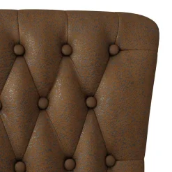 vidaXL Slipper Stoel Bruin 56,5 x 70 x 110 cm Nep Suede Leer