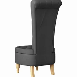 vidaXL Slipper Stoel Donkergrijs 56,5 x 70 x 110 cm Stof