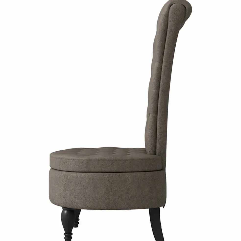vidaXL Slipper Stoel Donkergrijs 56,5 x 70 x 110 cm Nep Suede Leer