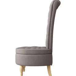 vidaXL Slipper Stoel Taupe 56,5 x 70 x 110 cm Stof