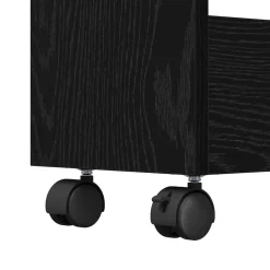 vidaXL Smalle Opbergtrolley Zwart Eiken 60 x 22 x 80 cm Bewerkt hout