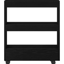 vidaXL Smalle Opbergtrolley Zwart Eiken 60 x 18 x 70 cm Bewerkt hout