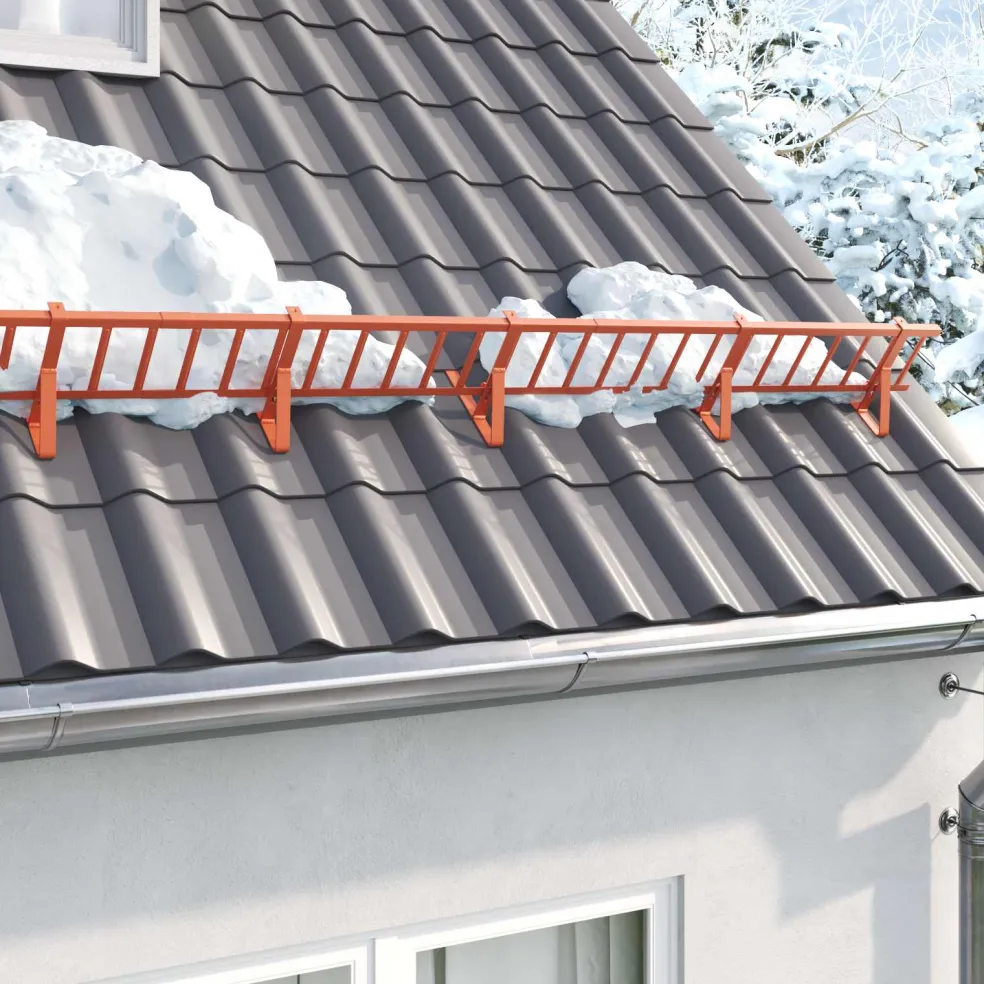 vidaXL Sneeuwbeveiligingsteun Rood 29,5 x 3 x 34,5 cm Staal
