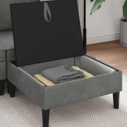 vidaXL Sofa Kruk met Opslag Donkergrijs Fluweel