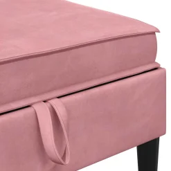 vidaXL Sofa Kruk met Opslag Roze Fluweel
