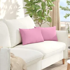 vidaXL Sofa Kussens 2 st Stof Roze 50 x 30 cm