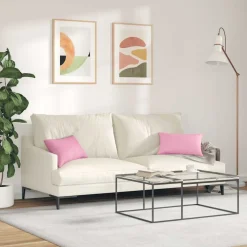 vidaXL Sofa Kussens 2 st Stof Roze 50 x 30 cm