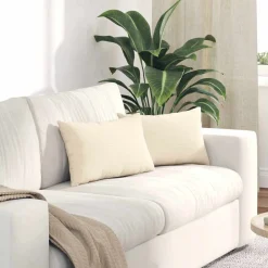 vidaXL Sofa Kussens 2 stuks Crème 50 x 30 cm Cordstof