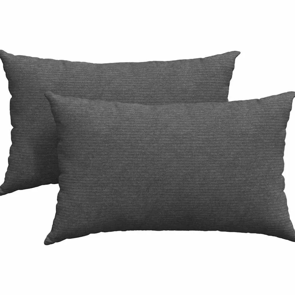 vidaXL Sofa Kussens 2 stuks Donkergrijs 50 x 30 cm Cordstof