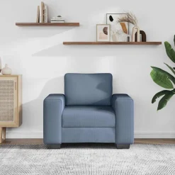 vidaXL Sofastoel Blauw 100x77x82 cm Corduroy Stof