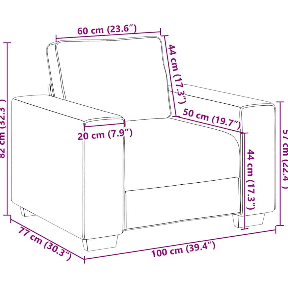 vidaXL Sofastoel Bruin 100x77x82 cm Fluweel