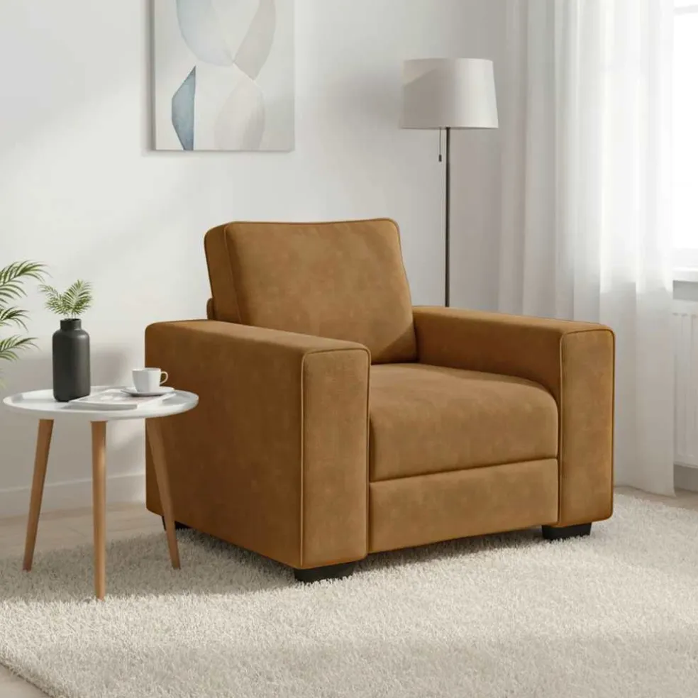 vidaXL Sofastoel Bruin 100x77x82 cm Fluweel