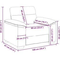 vidaXL Sofastoel Crème 100x81x84 cm Kunstleer