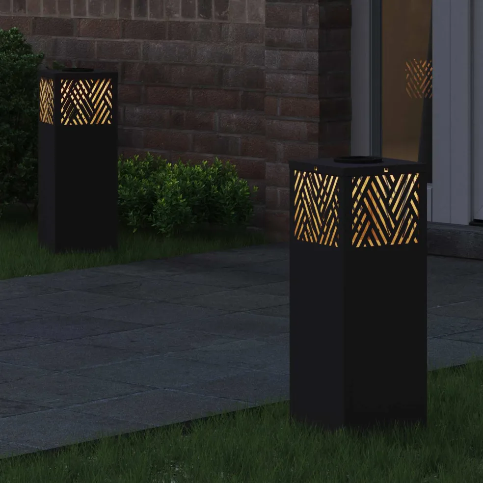 vidaXL Solar LED Pad Licht 2 st Warmwit 18 x 18 x 50 cm
