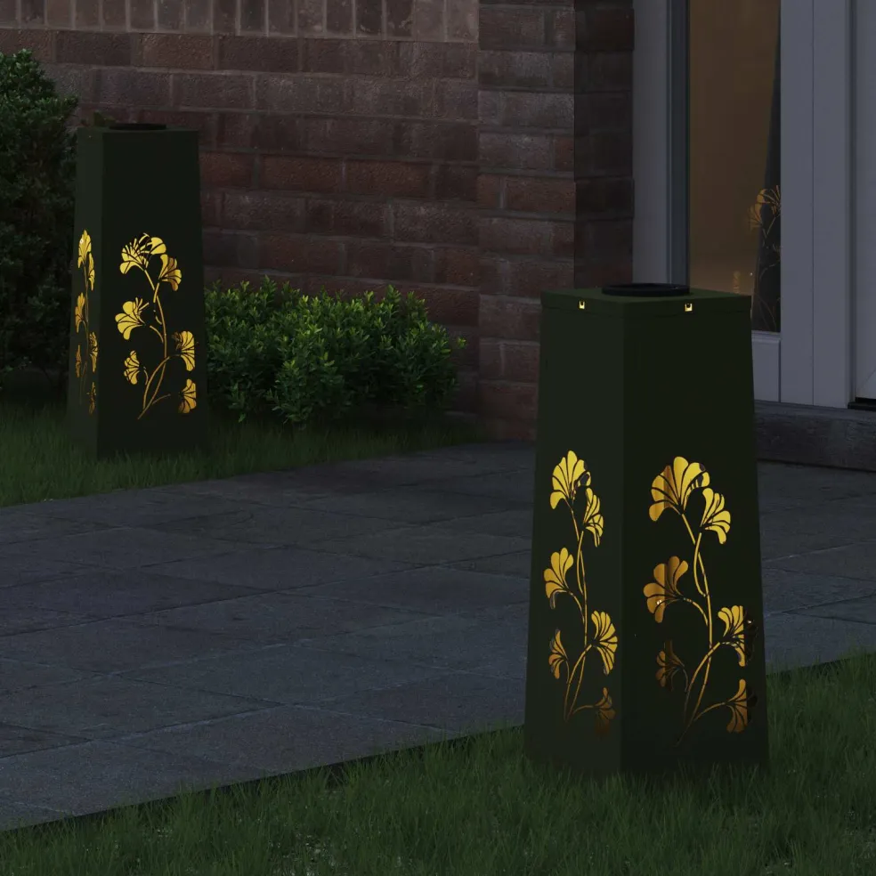 vidaXL Solar LED Pad Licht 2 st Warmwit 18 x 18 x 50 cm