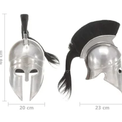 vidaXL Soldatenhelm Grieks replica LARP staal zilverkleurig