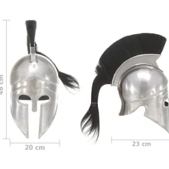 vidaXL Soldatenhelm Grieks replica LARP staal zilverkleurig