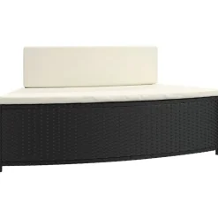 vidaXL Spa-bankjes met kussens 2 st poly rattan zwart