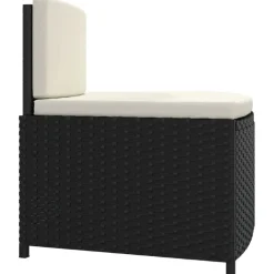 vidaXL Spa-bankjes met kussens 2 st poly rattan zwart