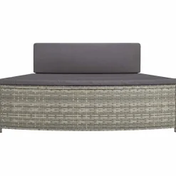 vidaXL Spa-bankjes met kussens 2 st poly rattan grijs