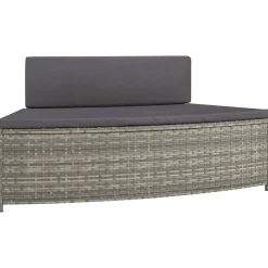 vidaXL Spa-bankjes met kussens 2 st poly rattan grijs