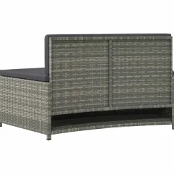 vidaXL Spa-bankjes met kussens 2 st poly rattan grijs