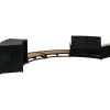 vidaXL Spa-ombouw poly rattan en acaciahout zwart