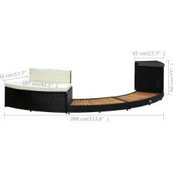 vidaXL Spa-ombouw poly rattan en acaciahout zwart