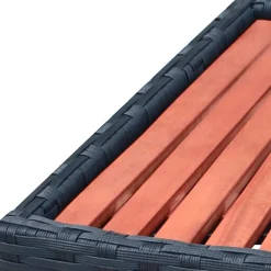 vidaXL Spatrap 92x45x25 cm poly rattan zwart