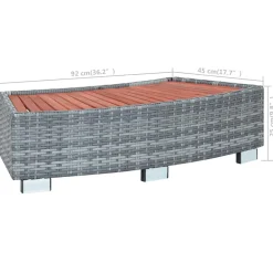 vidaXL Spatrap 92x45x25 cm poly rattan grijs