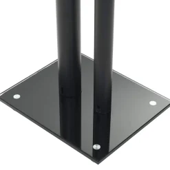 vidaXL Speakerstandaarden zuil-ontwerp gehard glas zwart 2 st