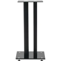 vidaXL Speakerstandaarden zuil-ontwerp gehard glas zwart 2 st