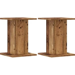 vidaXL Speakerstandaards 2 st 30x30x40 cm bewerkt hout oud houtkleurig