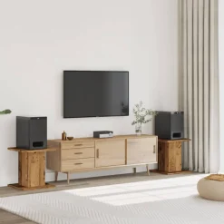 vidaXL Speakerstandaards 2 st 30x30x40 cm bewerkt hout oud houtkleurig