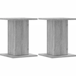vidaXL Speakerstandaards 2 st 30x30x40 cm bewerkt hout grijs sonoma