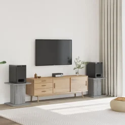 vidaXL Speakerstandaards 2 st 30x30x40 cm bewerkt hout grijs sonoma