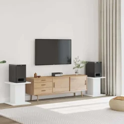 vidaXL Speakerstandaards 2 st 30x30x40 cm bewerkt hout wit