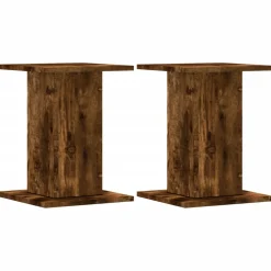 vidaXL Speakerstandaards 2 st 30x30x40 cm bewerkt hout gerookt eiken