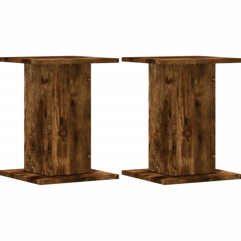 vidaXL Speakerstandaards 2 st 30x30x40 cm bewerkt hout gerookt eiken