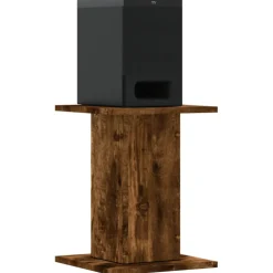 vidaXL Speakerstandaards 2 st 30x30x40 cm bewerkt hout gerookt eiken
