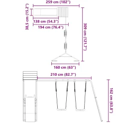 vidaXL Speelhuis massief douglashout