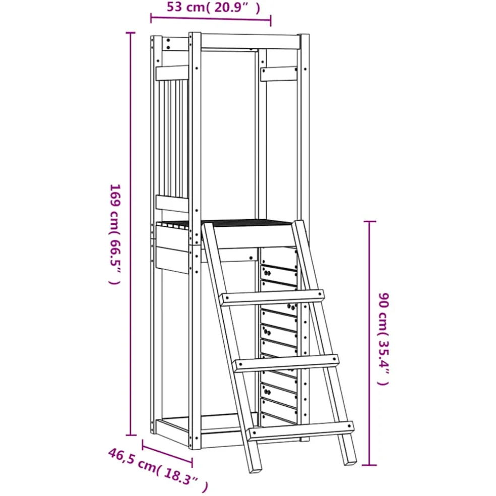vidaXL Speelhuis 53x46,5x169 cm massief douglashout