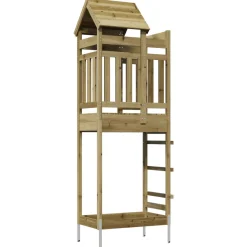vidaXL Speeltoren Bruin Massief geïmpregneerd hout